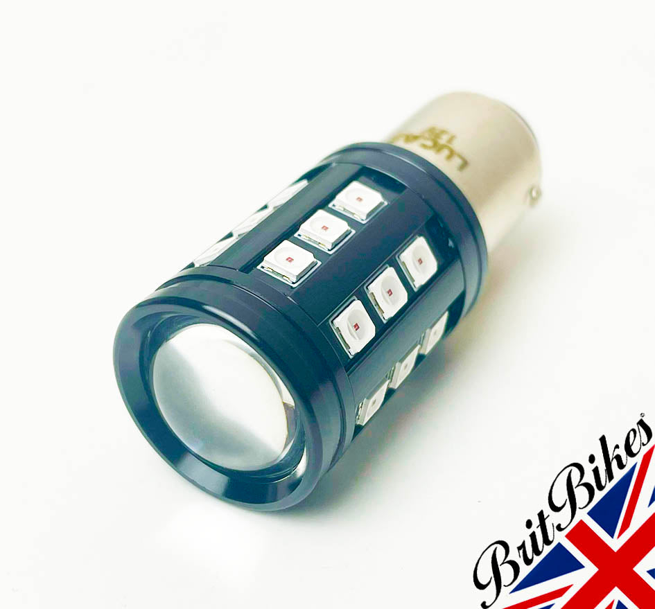 GENUINE LUCAS MOTORCYCLE L917 REAR LED STOP TAIL LIGHT BULB 12V WHITE RED