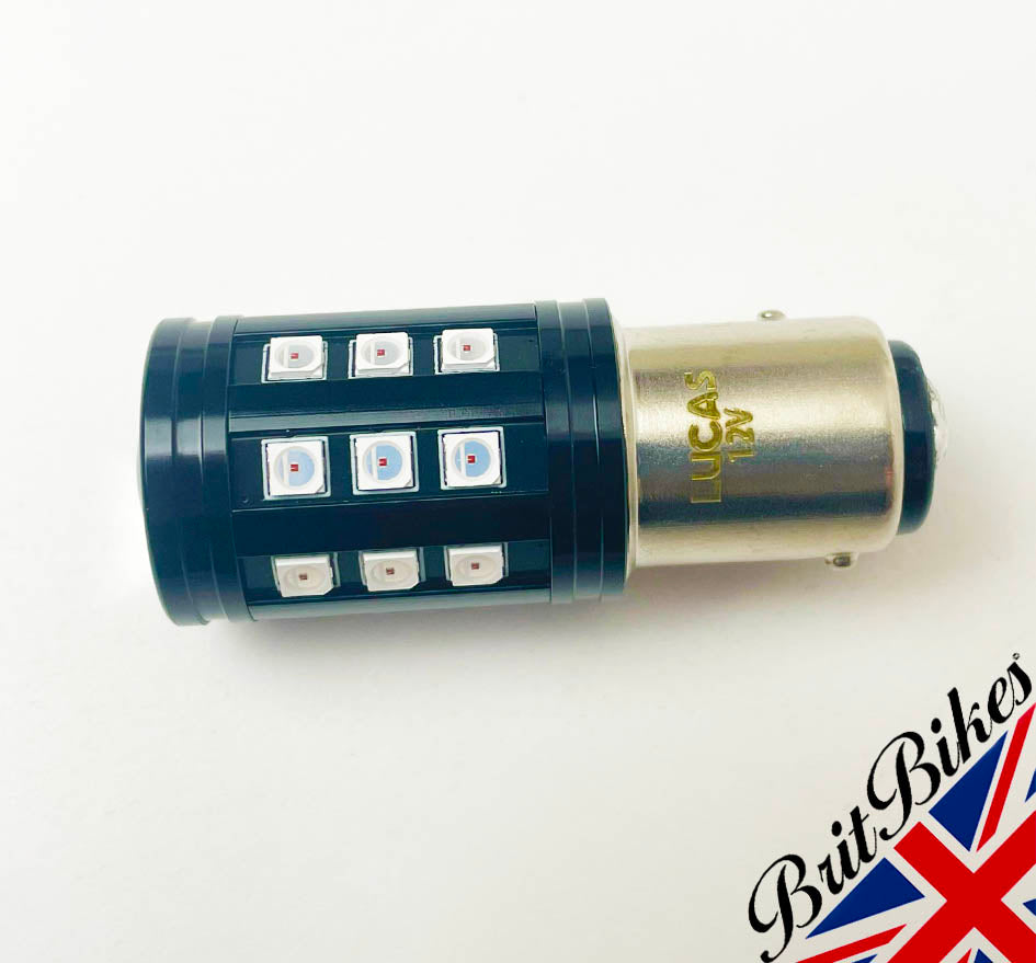 GENUINE LUCAS MOTORCYCLE L917 REAR LED STOP TAIL LIGHT BULB 12V WHITE RED