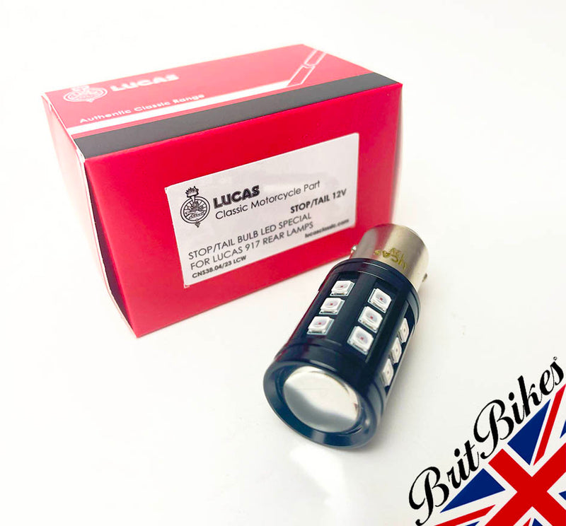 GENUINE LUCAS MOTORCYCLE L917 REAR LED STOP TAIL LIGHT BULB 12V WHITE RED