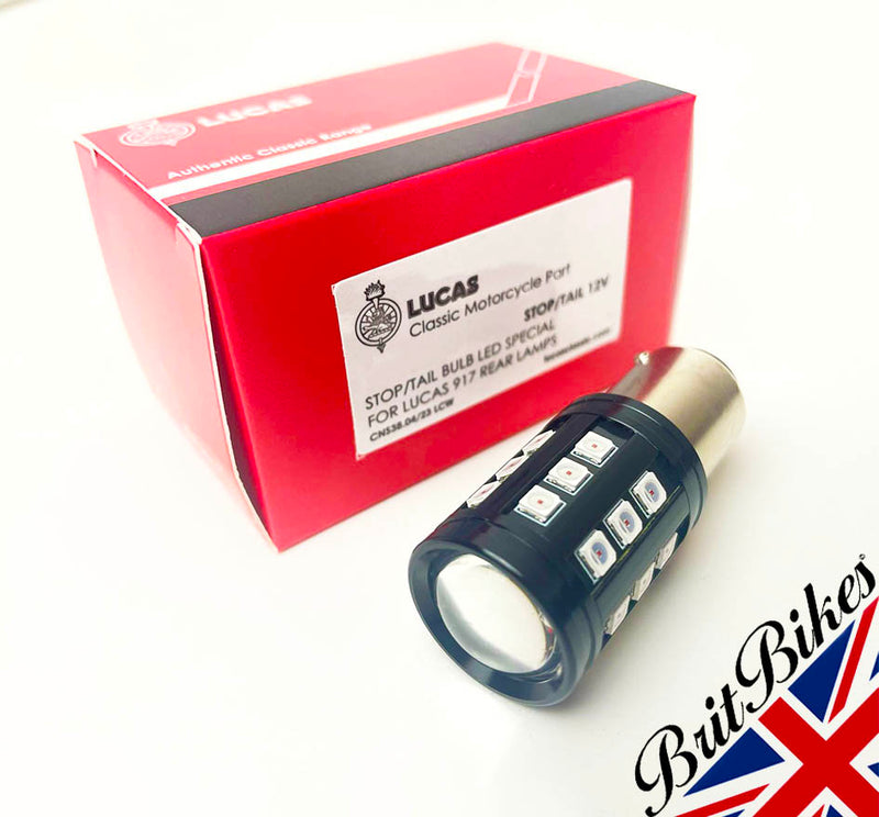 GENUINE LUCAS MOTORCYCLE L917 REAR LED STOP TAIL LIGHT BULB 12V WHITE RED