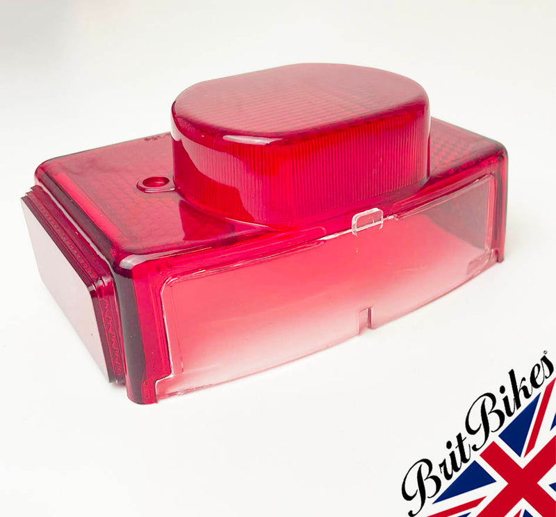 LUCAS STYLE 917 REAR LAMP LENS - BSA NORTON TRIUMPH - 54584930, 06-8058