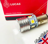 GENUINE LUCAS MOTORCYCLE LED STOP TAIL BULB 6V SBC BAY15D BSA NORTON TRIUMPH
