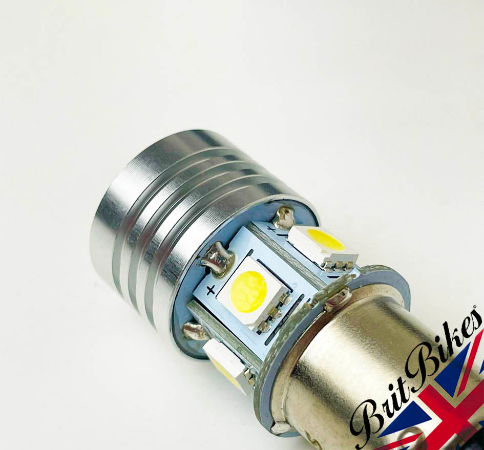 GENUINE LUCAS MOTORCYCLE LED STOP TAIL BULB 6V SBC BAY15D BSA NORTON TRIUMPH