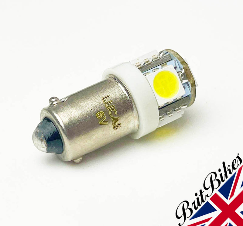 GENUINE LUCAS CLASSIC MOTORCYCLE LED INSTRUMENT PILOT BULB 6V BA9S BSA TRIUMPH