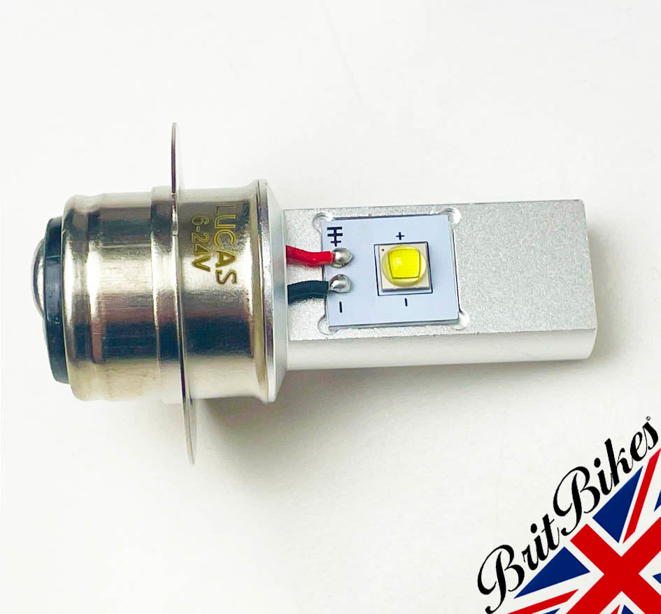 GENUINE LUCAS MOTORCYCLE LED HEADLIGHT BULB 6-24V P36D BRITISH PRE FOCUS BPF