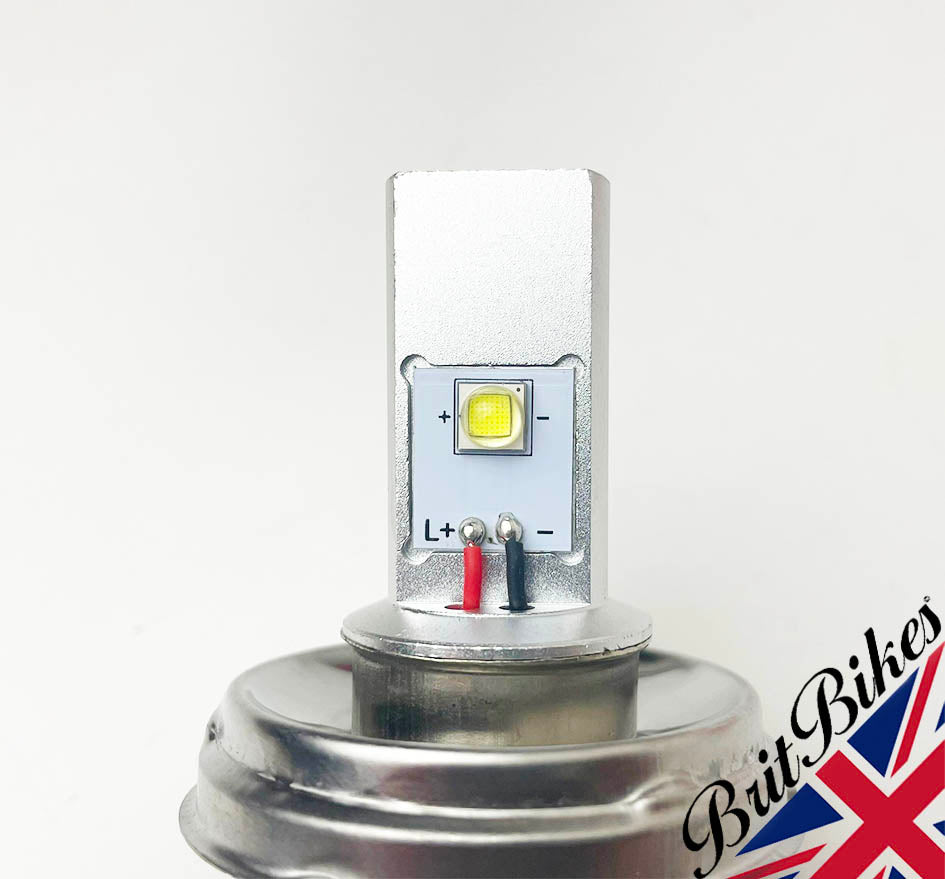 GENUINE LUCAS MOTORCYCLE CAR P45T LED HEADLIGHT BULB 6-24V DUAL POLARITY