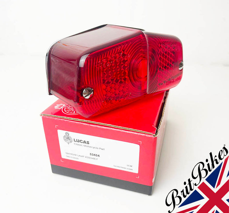 GENUINE LUCAS L564 REAR LAMP 53454 19-1014 TRIUMPH, BSA, NORTON, AMC (1955-70)