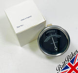 AMMETER - 2" DIAMETER BLACK DIAL WITH CHROME BEZEL READING 8-0-8 MADE IN ENGLAND