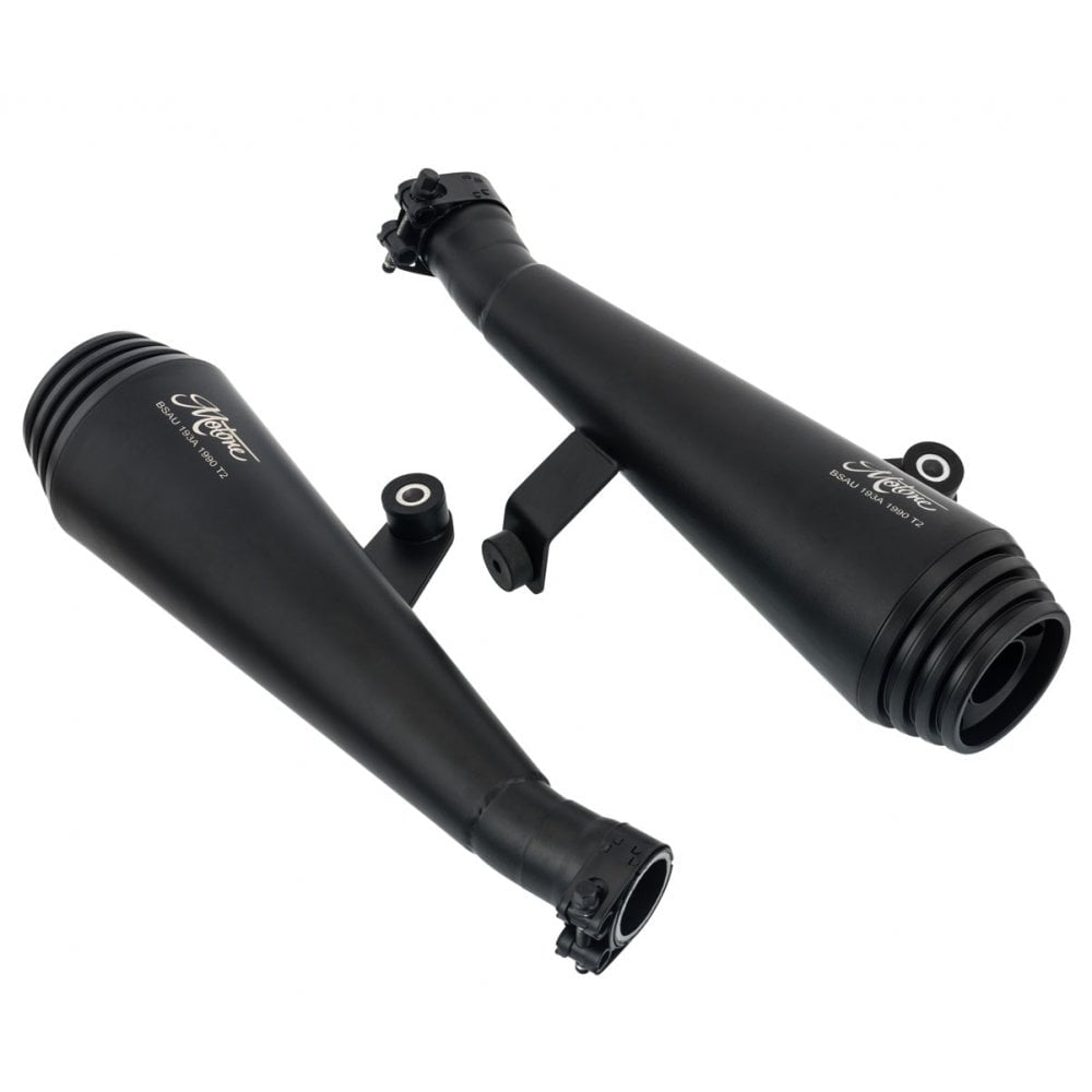 MOTONE SATURN V EXHAUST SILENCERS - TRIUMPH T100 T120 BONNEVILLE EURO 4 - BLACK