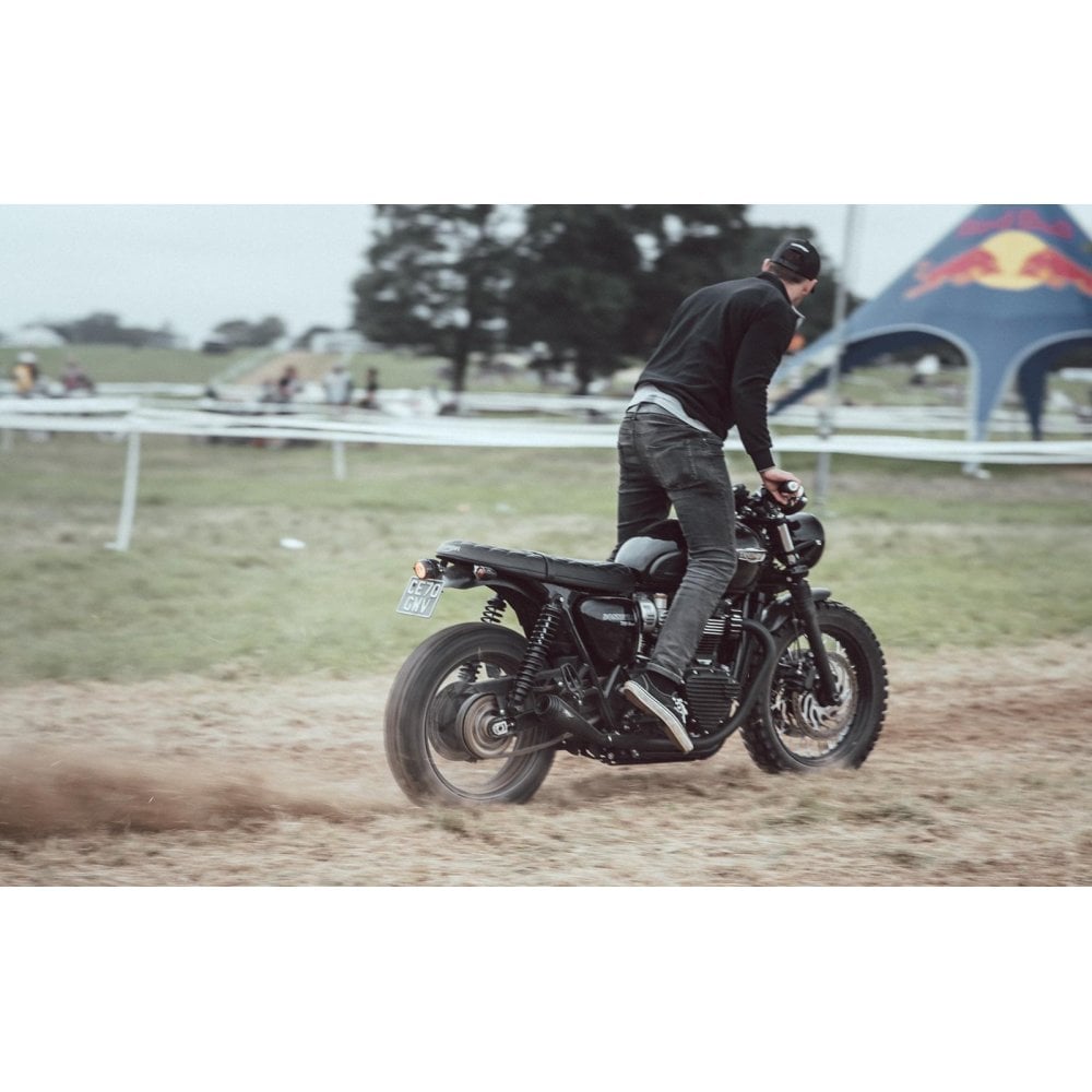 MOTONE SATURN V EXHAUST SILENCERS - TRIUMPH T100 T120 BONNEVILLE EURO 4 - BLACK