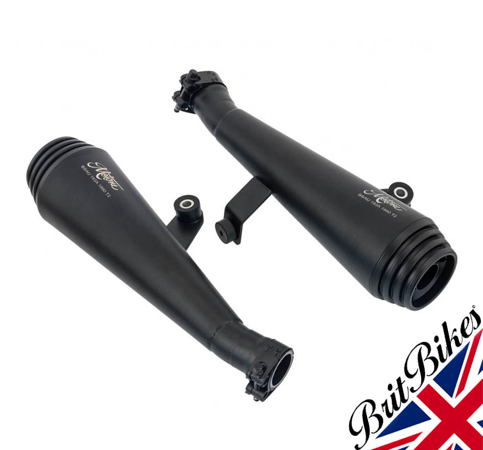 MOTONE SATURN V EXHAUST SILENCERS - TRIUMPH T100 T120 BONNEVILLE EURO 4 - BLACK
