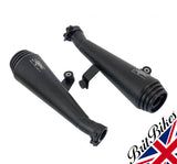 MOTONE SATURN V EXHAUST SILENCERS - TRIUMPH T100 T120 BONNEVILLE EURO 4 - BLACK