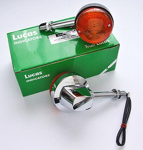 PAIR OF GENUINE LUCAS 3" SHORT STEM INDICATORS TRIUMPH BSA NORTON 54057553 L874