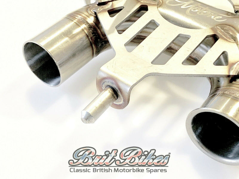 Motone X-Pipe De Cat Exhaust Triumph Bonneville T100 T120 Twin Bobber POWER