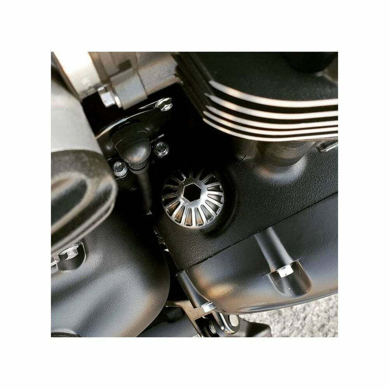 Motone HINCKLEY BONNEVILLE Engine Oil Filler Cap - Roswell Contrast Black/Polish