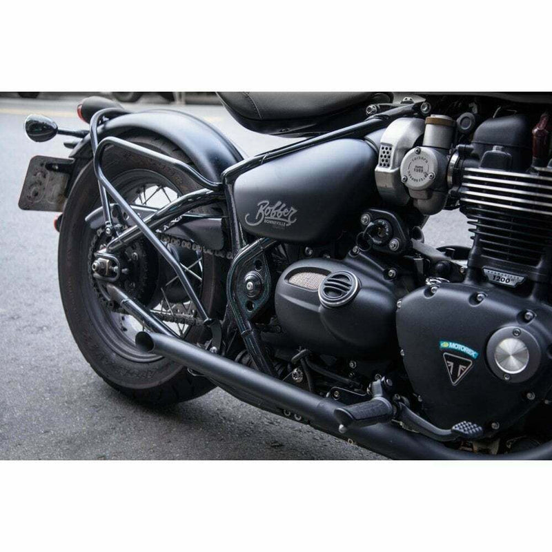 Motone Triumph Bobber, Speedmaster Pannier Luggage Rails - Pair - Black