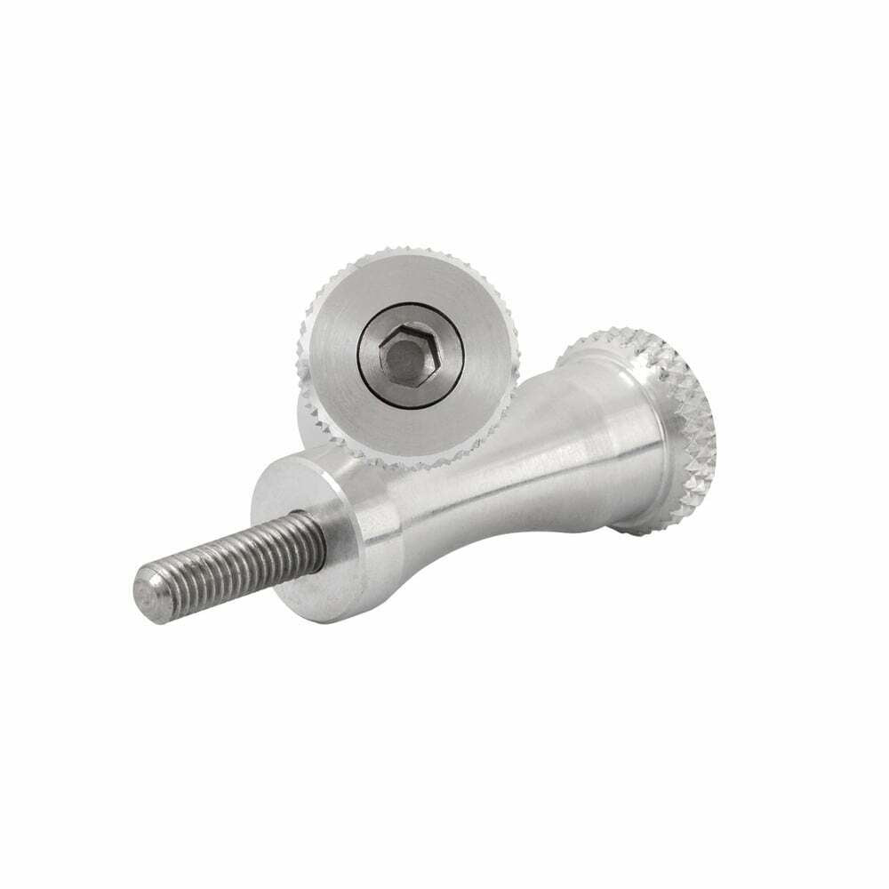 Motone Quick Release Aluminium Seat Bolts - Polish - Hinckley Triumph