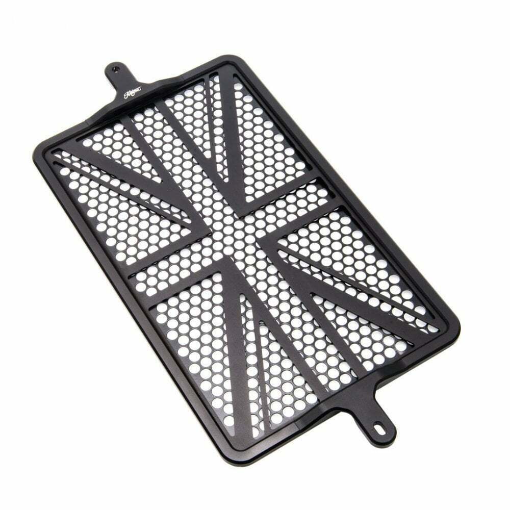Motone Triumph Bobber & Speedmaster - Wide Radiator Guard Kit Union Jack - Black
