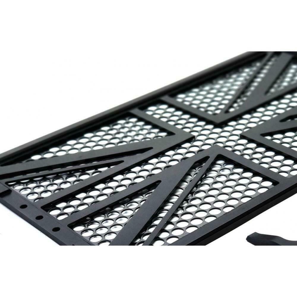 Motone Triumph Bobber & Speedmaster - Wide Radiator Guard Kit Union Jack - Black