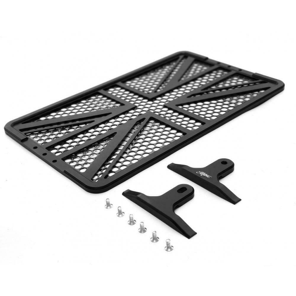 Motone Triumph Bobber & Speedmaster - Wide Radiator Guard Kit Union Jack - Black
