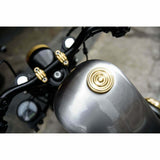 MOTONE CUSTOM FUEL GAS CAP - BRASS RIPPLED TOP ALUMINIUM THREAD - TRIUMPH HARLEY
