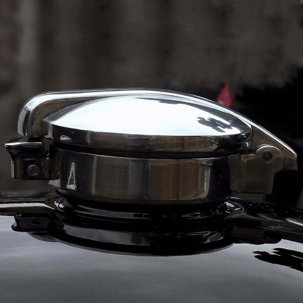 Motone Monza Fuel Petrol Cap Kit Polished for Triumph and Harley Davidson