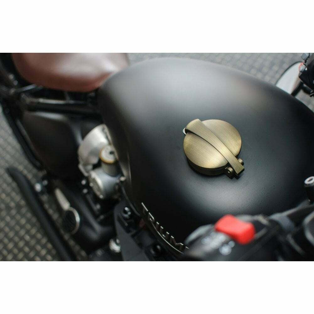 Motone Monza Fuel Petrol Cap Kit Brass for Triumph and Harley Davidson