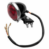 MOTONE MINI BATES REAR TAIL LIGHT - LED BLACK & CHROME CUSTOM MOTORBIKE MOD