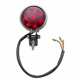 MOTONE MINI BATES REAR TAIL LIGHT - LED BLACK & CHROME CUSTOM MOTORBIKE MOD