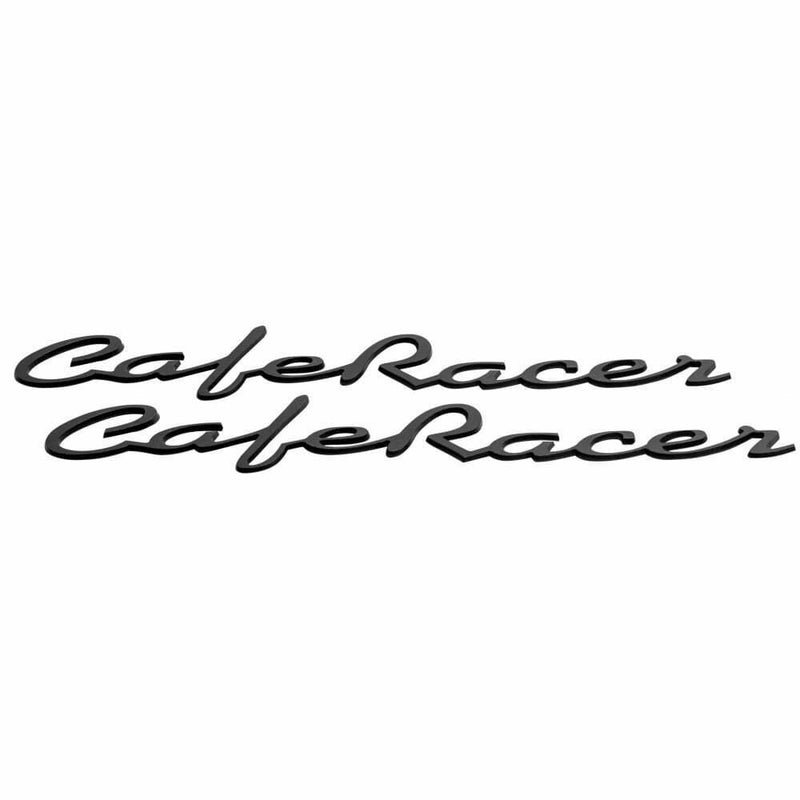 Motone Cafe Racer - Petrol Tank Side Panel Emblem Badge Pair - Black - Universal