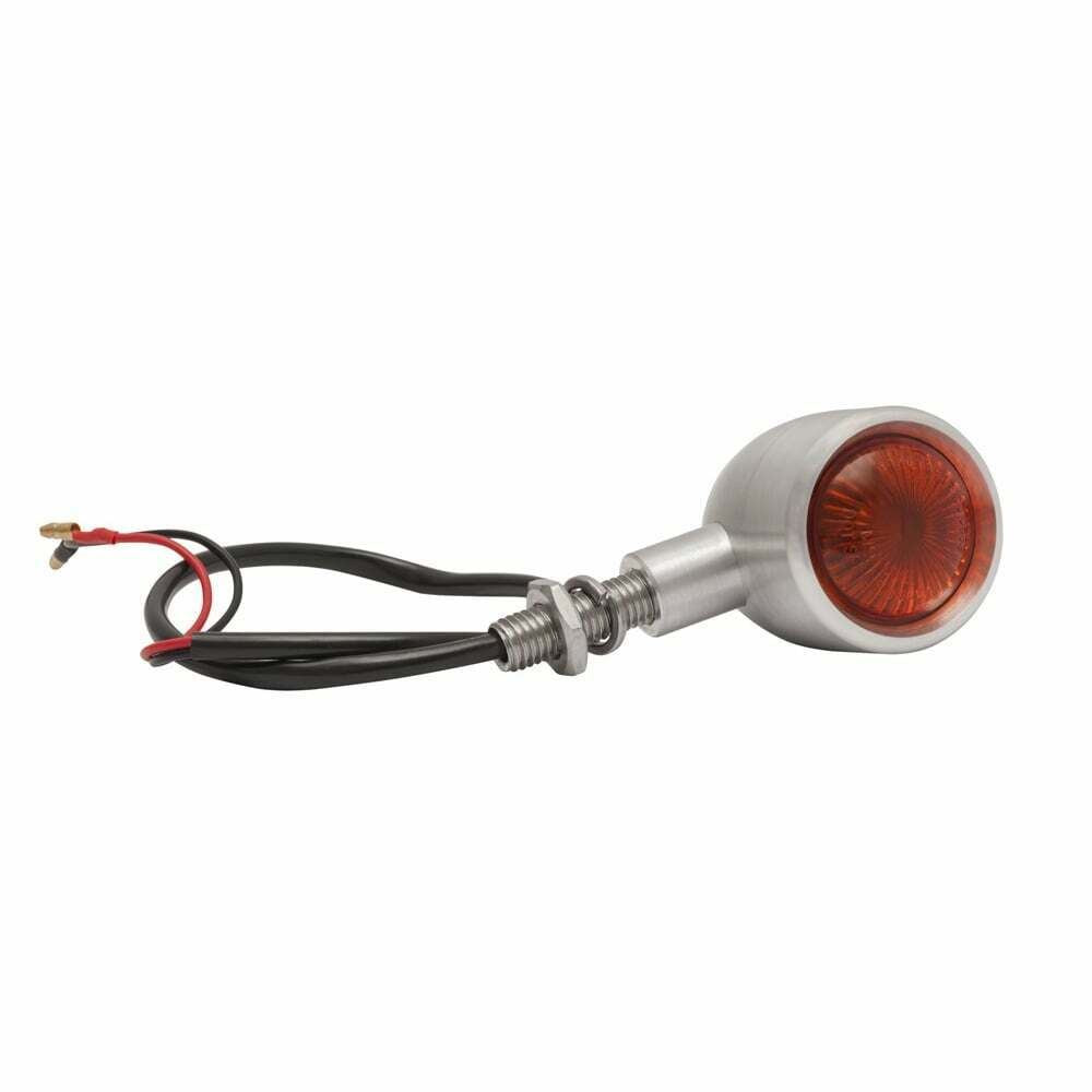 MOTONE CUSTOM BILLET MOTORBIKE INDICATOR TURN SIGNALS PAIR - BRUSHED ALUMINIUM