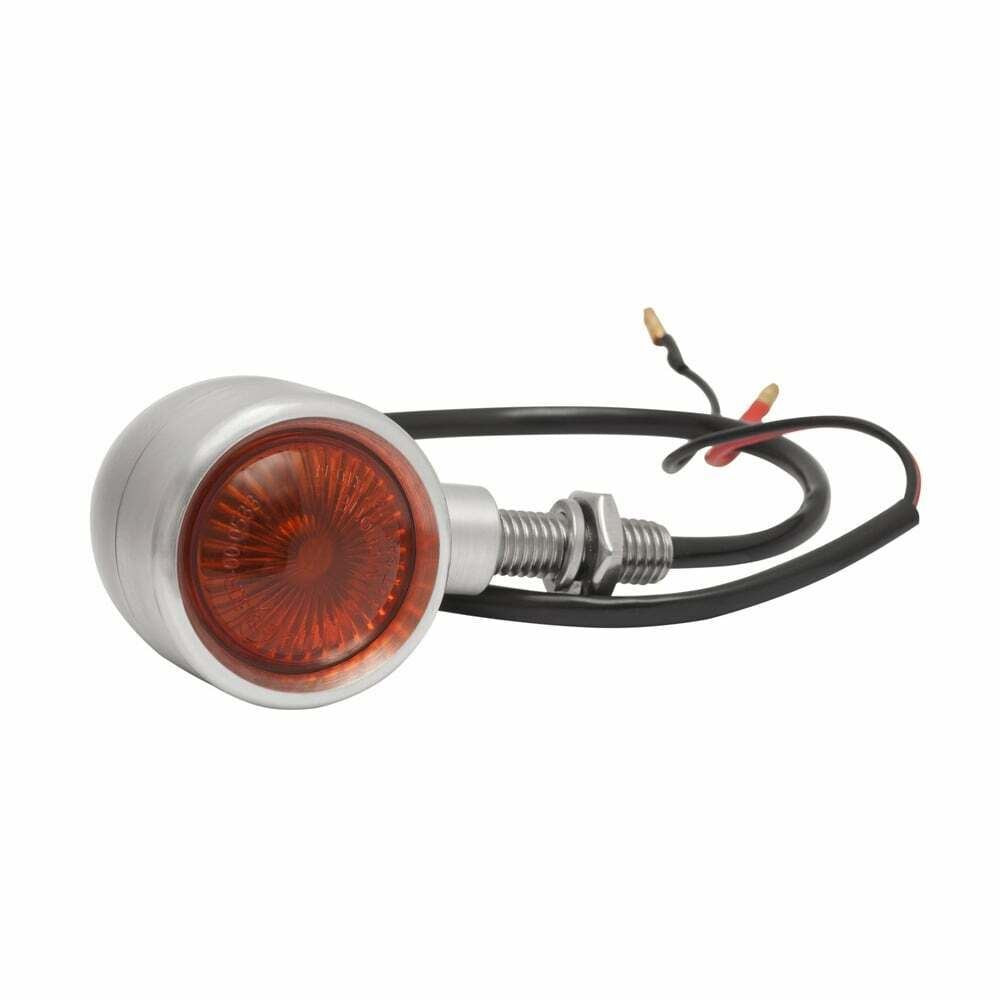 MOTONE CUSTOM BILLET MOTORBIKE INDICATOR TURN SIGNALS PAIR - BRUSHED ALUMINIUM