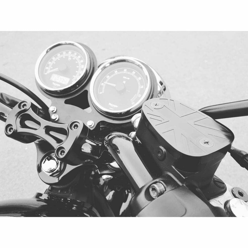 Motone Black Custom Top Riser Clamp Bridge 1" Bars - Hinckley Triumph Bonneville