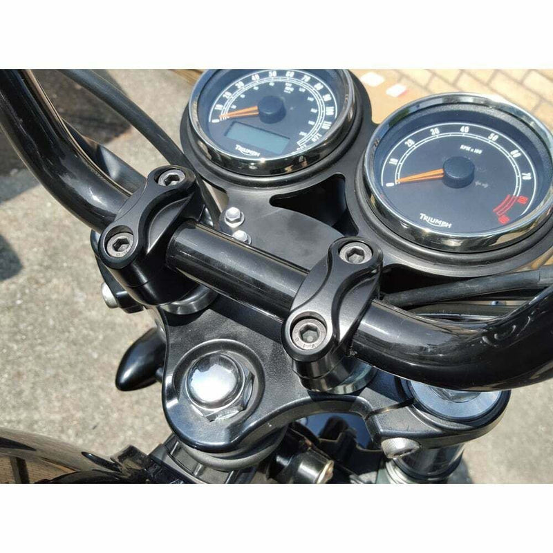 Motone Custom Top Riser Clamps 1" Bars Hinckley Triumph Bonneville T100 Thruxton
