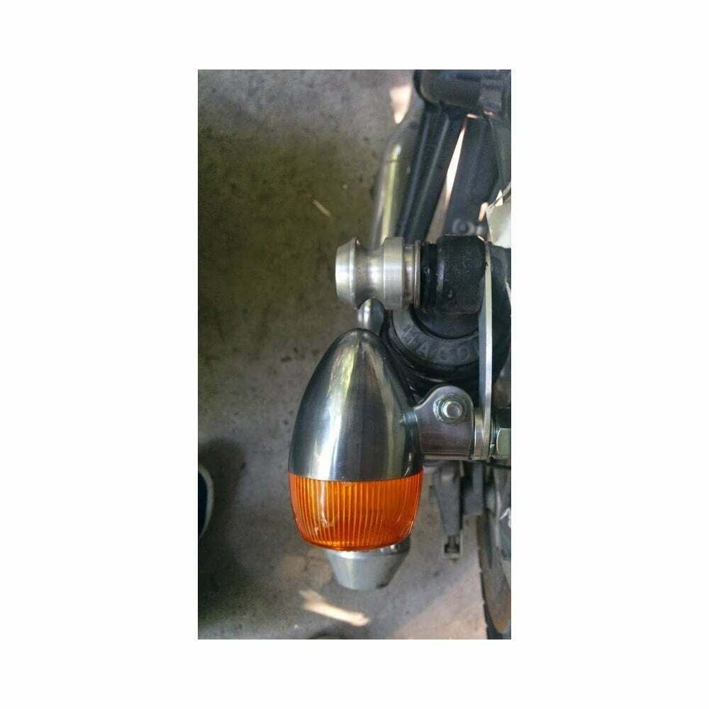 MOTONE INDICATOR TURN SIGNAL BRACKETS TOP SHOCK MOUNT - POLISHED CUSTOM TRIUMPH