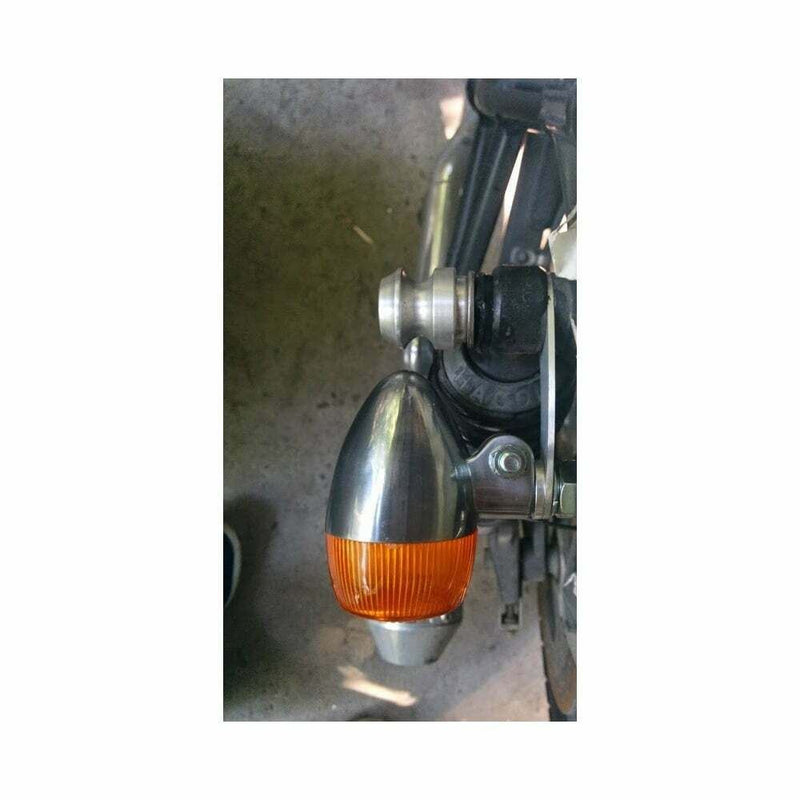 MOTONE INDICATOR TURN SIGNAL BRACKETS TOP SHOCK MOUNT - POLISHED CUSTOM TRIUMPH