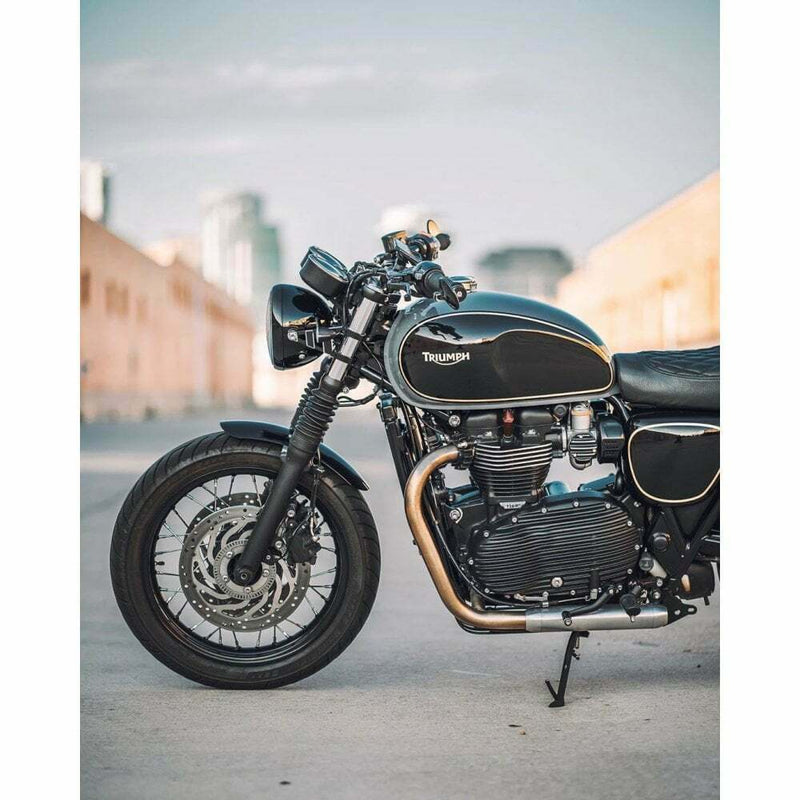 Motone Ribbed Clutch Cover Black - Triumph Bonneville T100 T120 Bobber Thruxton