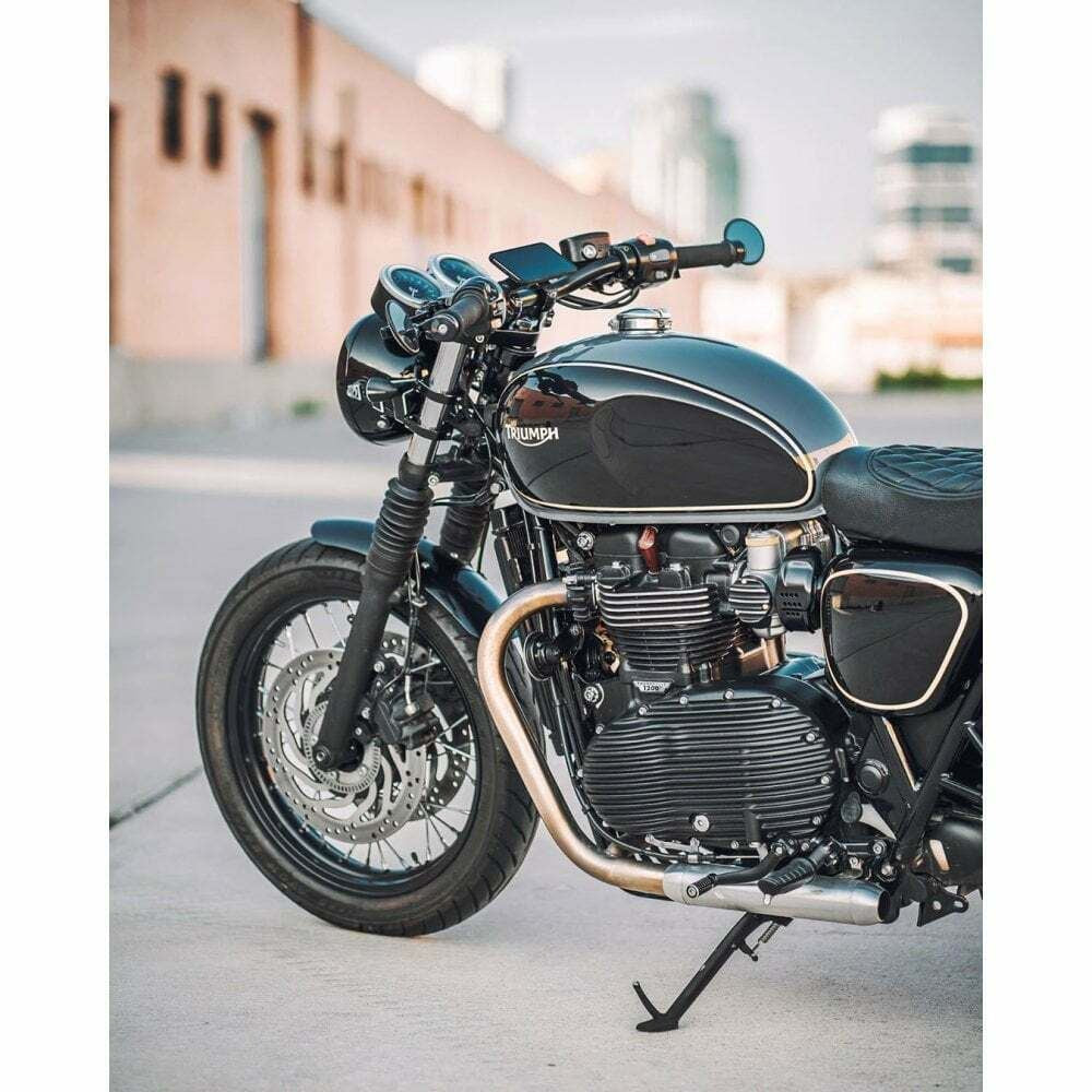 Motone Ribbed Clutch Cover Black - Triumph Bonneville T100 T120 Bobber Thruxton