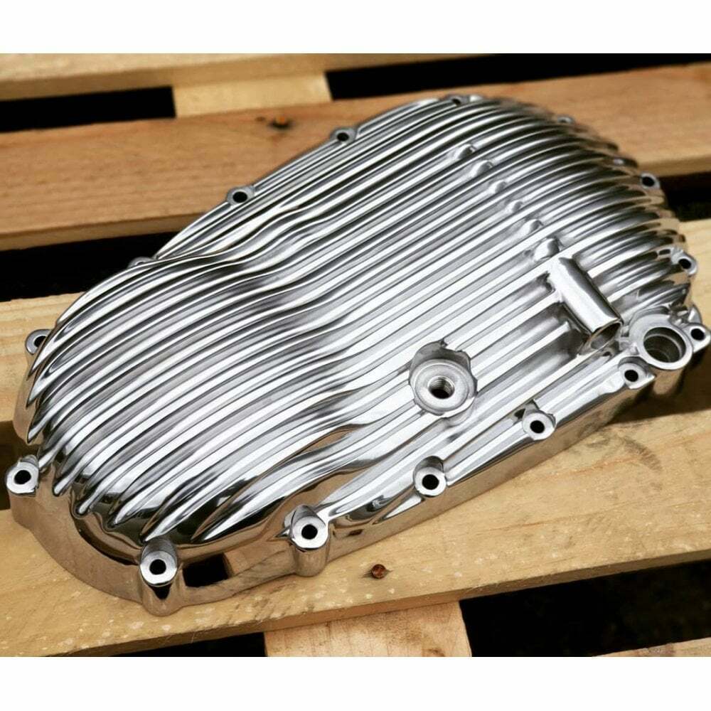 Motone Ribbed Clutch Cover Polished Triumph Bonneville T100 T120 Bobber Thruxton