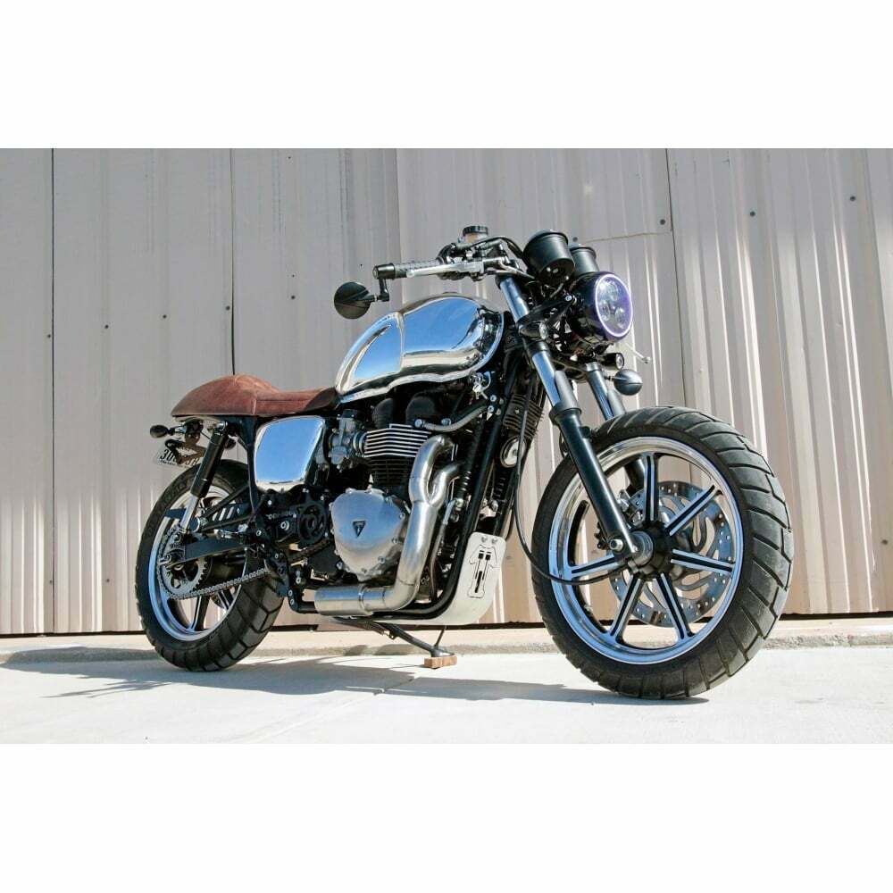 Motone Side Panel Set - Polished Aluminium - Triumph Bonneville T100 SE Thruxton