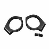 Motone Black Wrap-Around Fork Indicator Turn Signal Bracket Clamps Pair 49mm