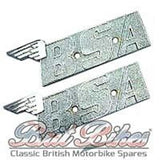 PAIR OF BSA OIL IN FRAME A65, A70 METAL WINGED TANK BADGES (1970-72) - 60-2568