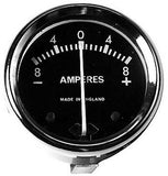AMMETER 1-3/4 DIAMETER BLACK DIAL WITH CHROME BEZEL 8AMP MADE IN ENGLAND 36084