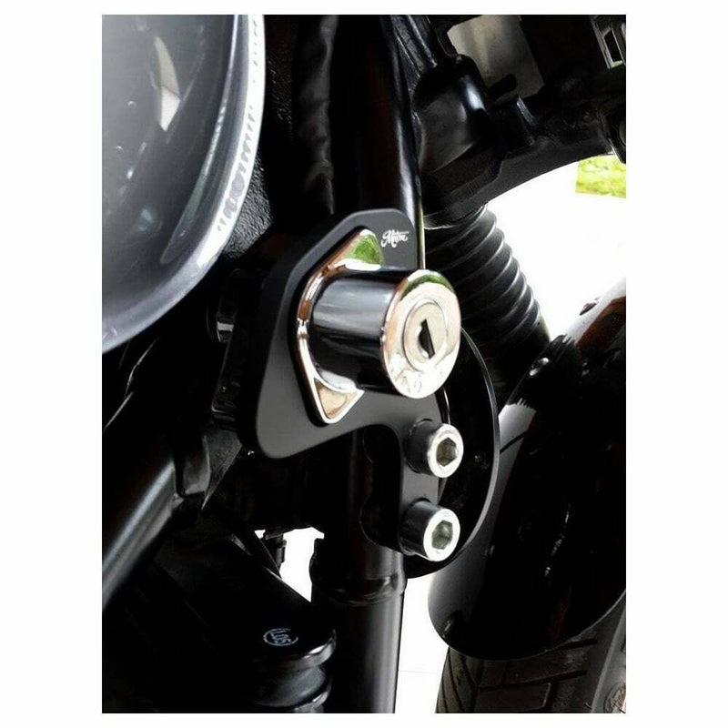 Motone Ignition Switch Relocation Bracket - BLACK Custom CNC Triumph Bonneville