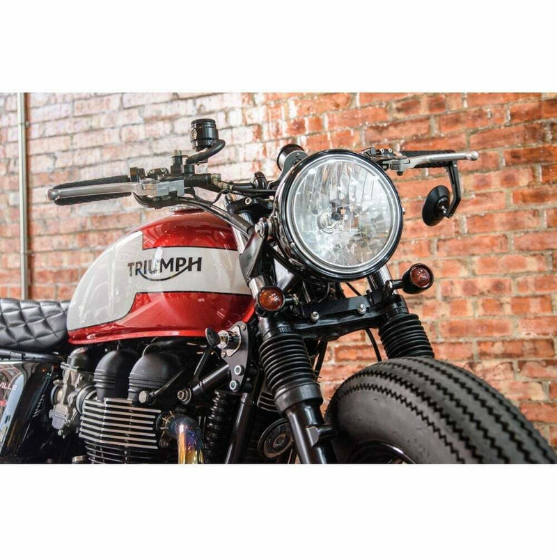 MOTONE FRONT INDICATOR SIGNAL RELOCATION BRACKET BLACK TRIUMPH T100 THRUXTON SE