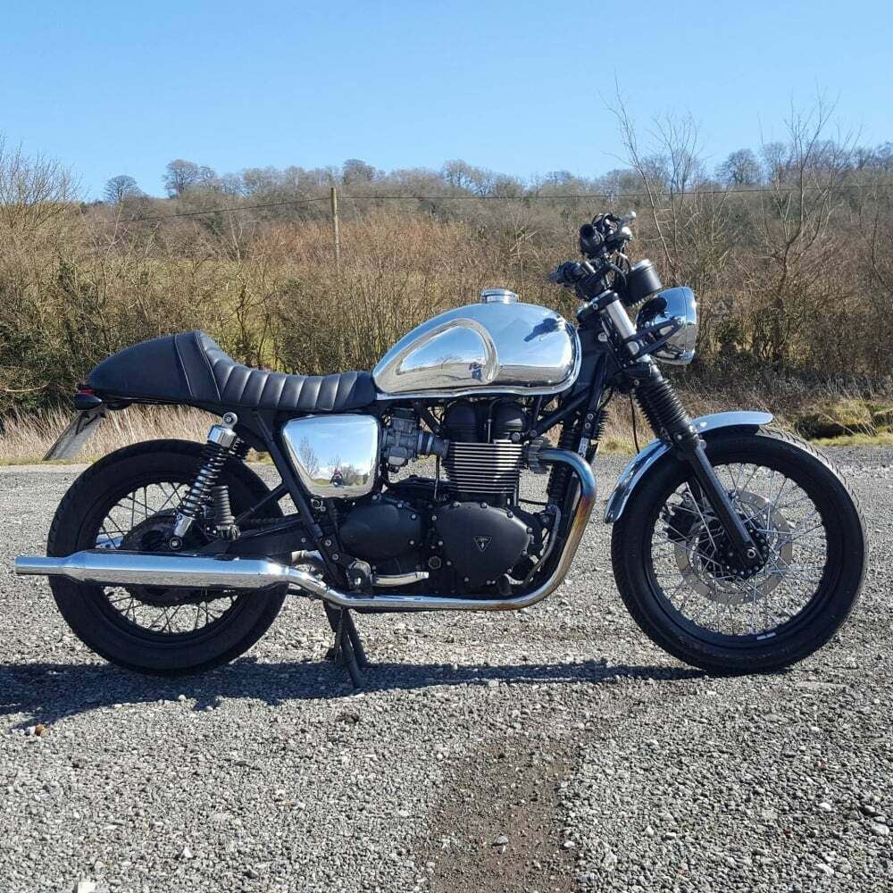 Motone Custom Petrol Tank Triumph EFI Twin Polished Alu Bonneville T100 Thruxton