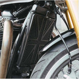 MOTONE TRIUMPH BONNEVILLE BILLET RADIATOR GUARD KIT - UNION JACK - BLACK