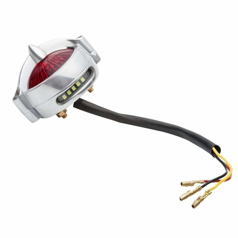 Motone Bel Air Tail Light - LED - Polished Custom Cafe Racer, Hot Rod, Bobber