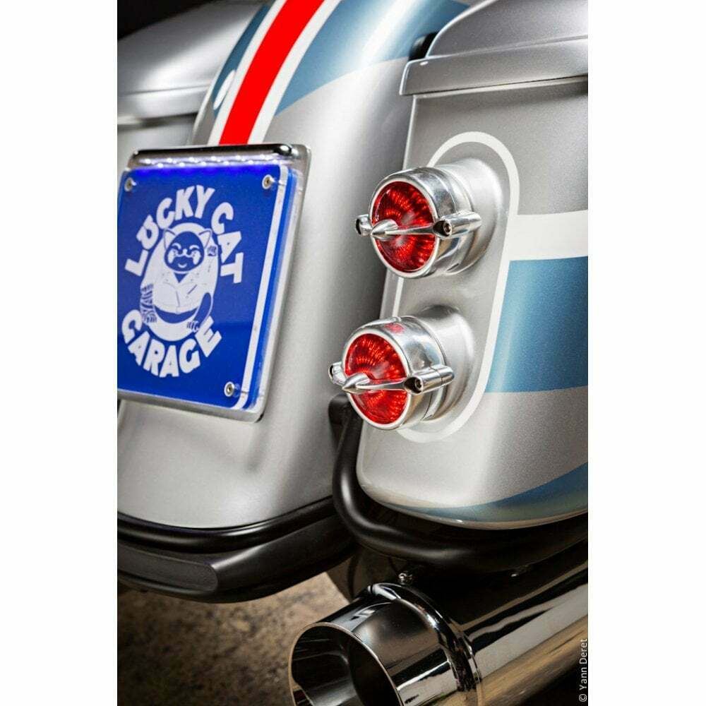 Motone Bel Air Tail Light - LED - Polished Custom Cafe Racer, Hot Rod, Bobber
