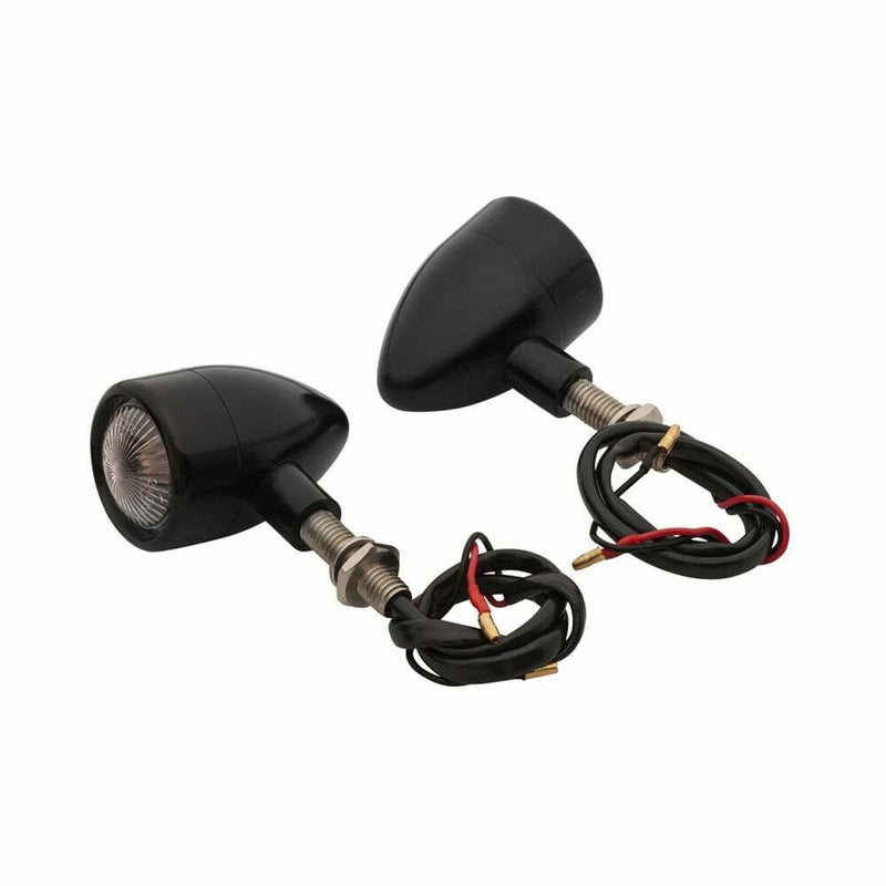 Motone Custom Billet Motorbike Indicator Turn Signals PAIR - Black